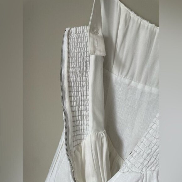 NEW Reformation Balia Linen Sleeveless Midi Dress in White | US 4 UK 8 - Picture 13 of 16